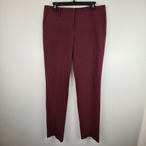 Ann Taylor Loft Pants Womens 8 Tall Merlot Wine Marisa Skinny Ankle Stretch Work